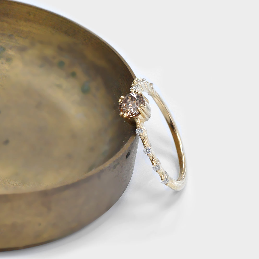 Delicate Diamond Ring and Side Diamonds