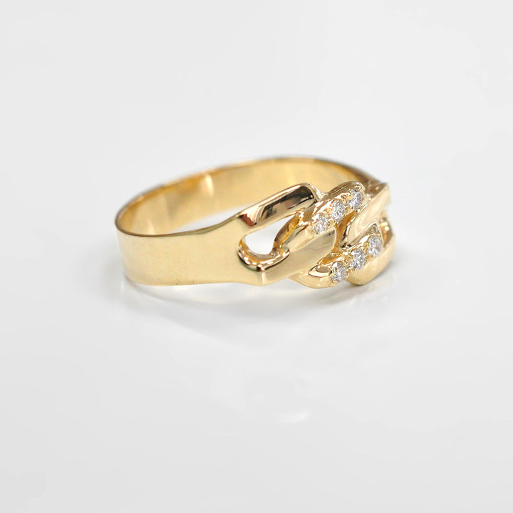 Links White Diamonds Ring in Yellow Gold