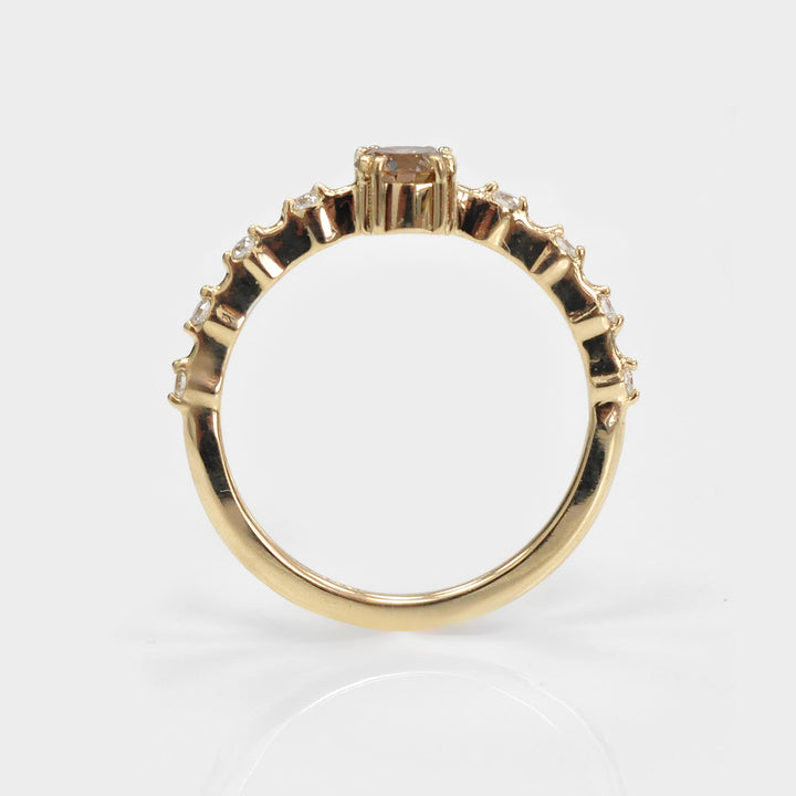 Delicate Diamond Ring and Side Diamonds