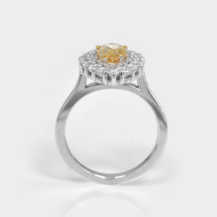 Fancy Yellow Pear Shape Diamond Engagement Ring