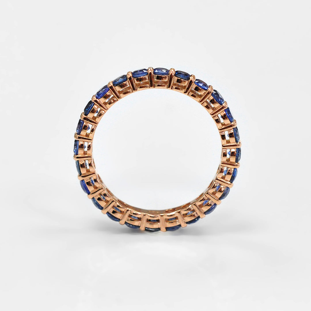 Blue Sapphire Eternity Band in 14K Rose Gold
