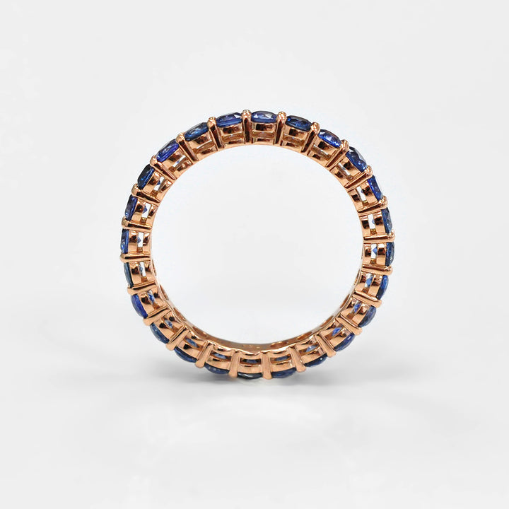 Blue Sapphire Eternity Band in 14K Rose Gold