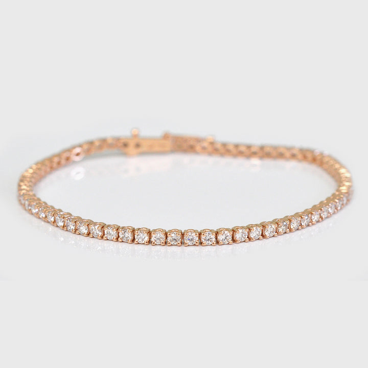Rose Gold 5 carat Diamonds Tennis bracelet