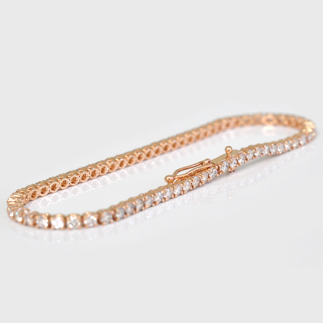 Rose Gold 5 carat Diamonds Tennis bracelet