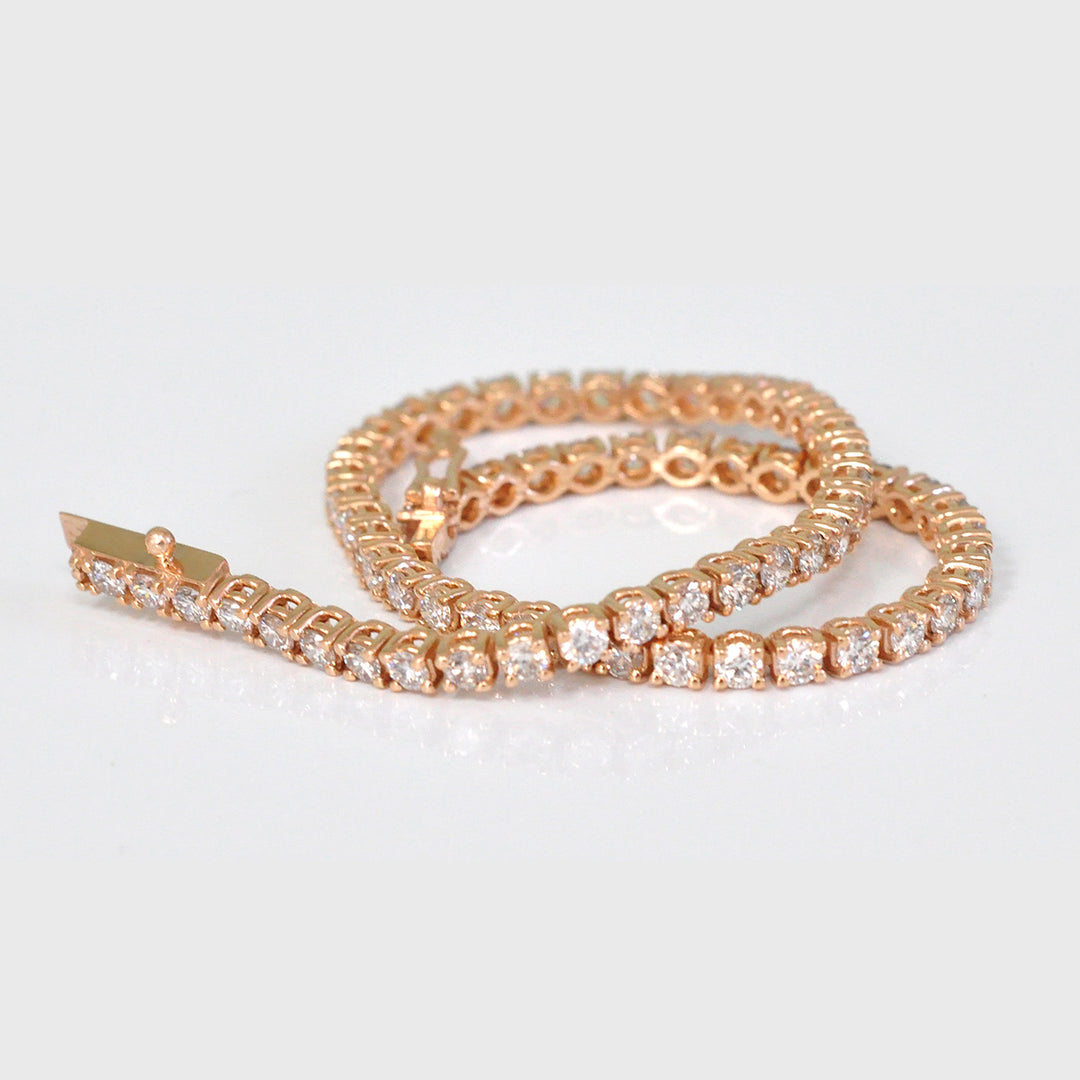 Rose Gold 5 carat Diamonds Tennis bracelet