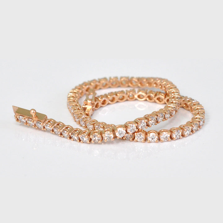 Rose Gold 5 carat Diamonds Tennis bracelet