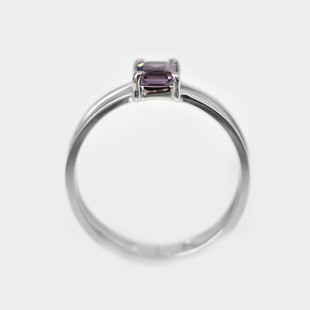 Split Shank Solitaire Purple Spinel Ring