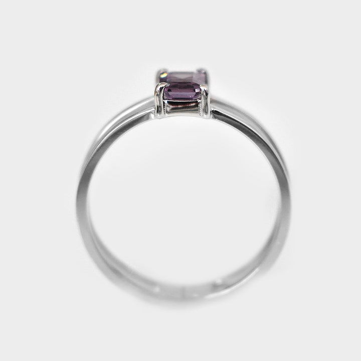 Split Shank Solitaire Purple Spinel Ring