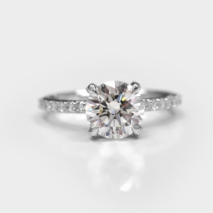 1.50 Carat Center Diamond Engagement Ring in White Gold