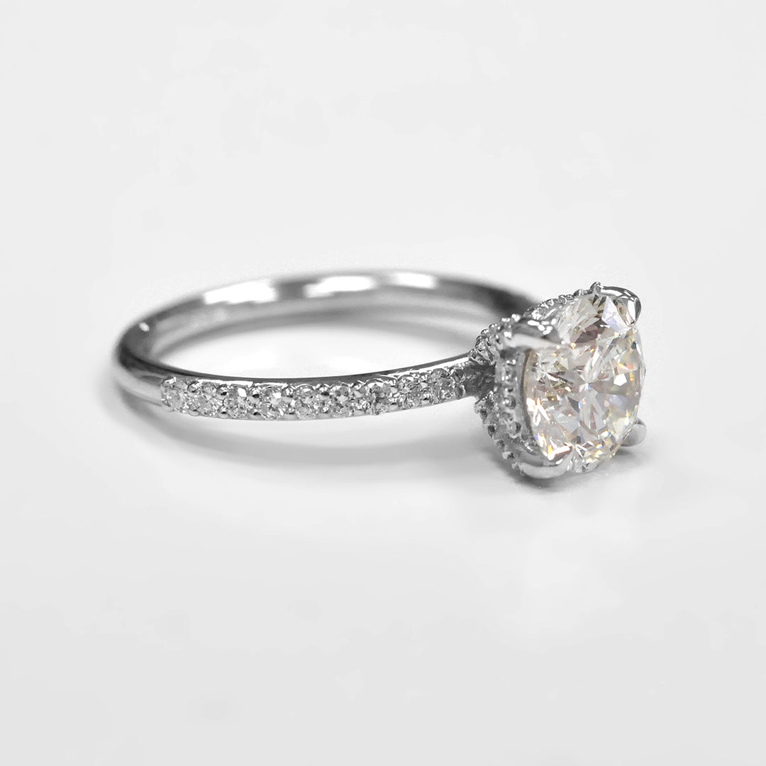 1.50 Carat Center Diamond Engagement Ring in White Gold