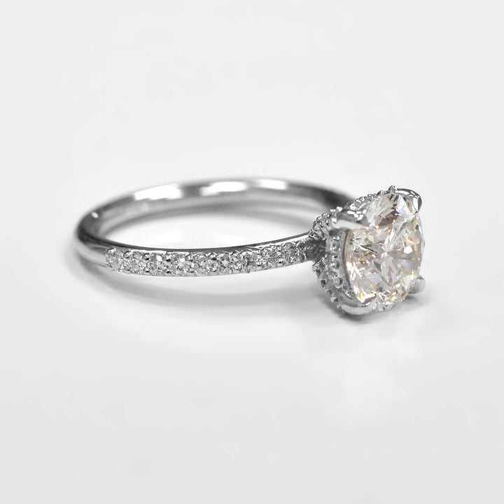 1.50 Carat Center Diamond Engagement Ring in White Gold