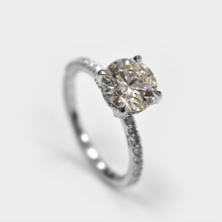 1.50 Carat Center Diamond Engagement Ring in White Gold
