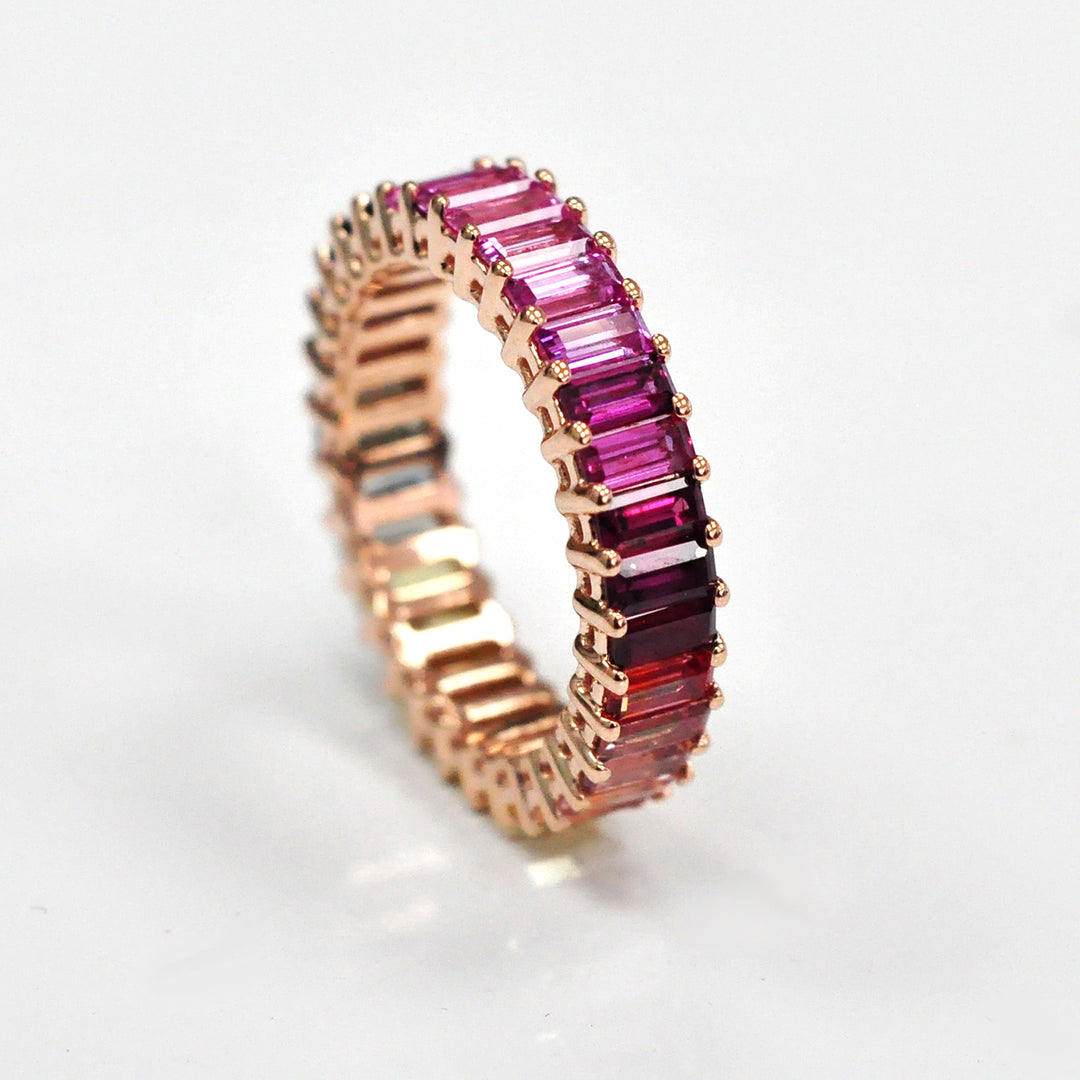 4.0 carat Fancy Mix Sapphires Eternity Ring