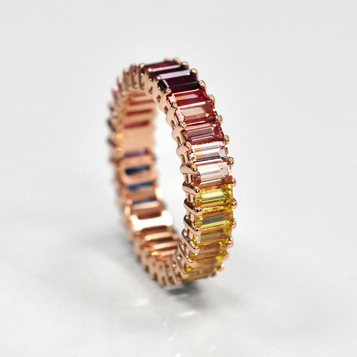 4.0 carat Fancy Mix Sapphires Eternity Ring