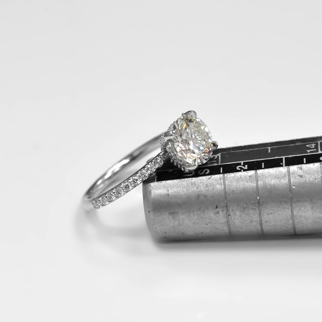 1.50 Carat Center Diamond Engagement Ring in White Gold