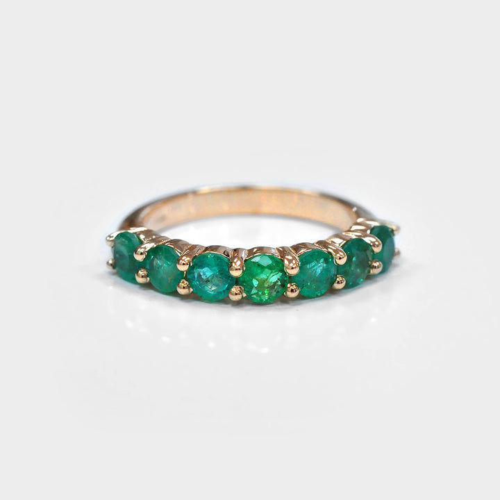 Seven Emeralds Ring in Rose Gold