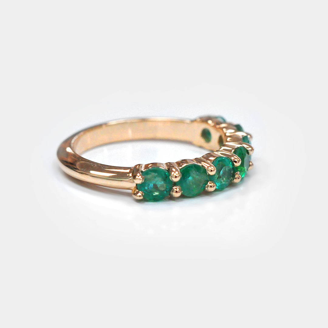 Seven Emeralds Ring in Rose Gold