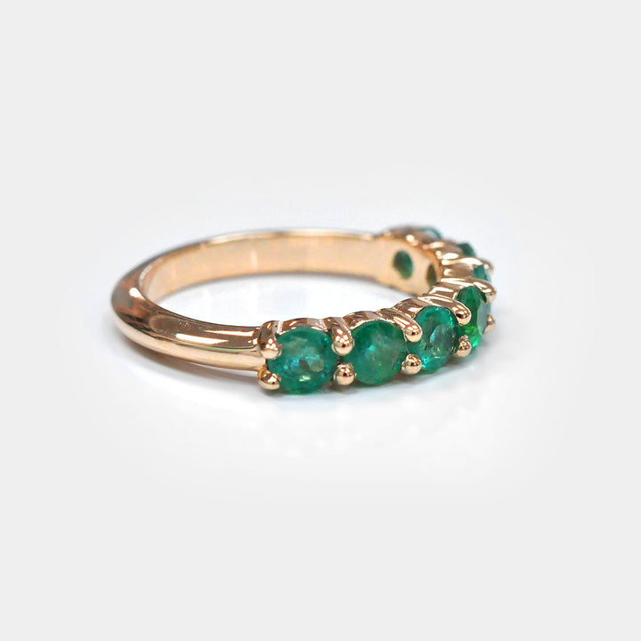 Seven Emeralds Ring in Rose Gold