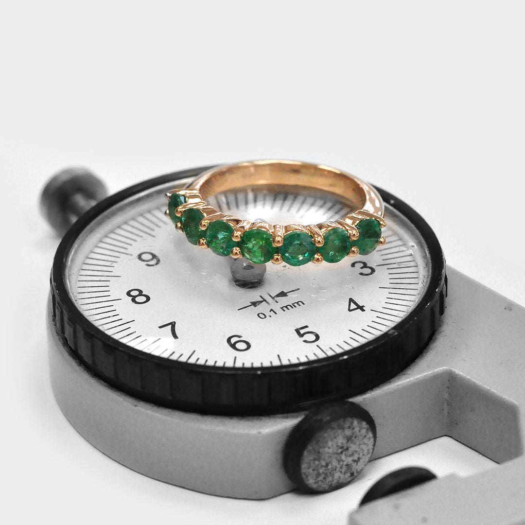 Seven Emeralds Ring in Rose Gold