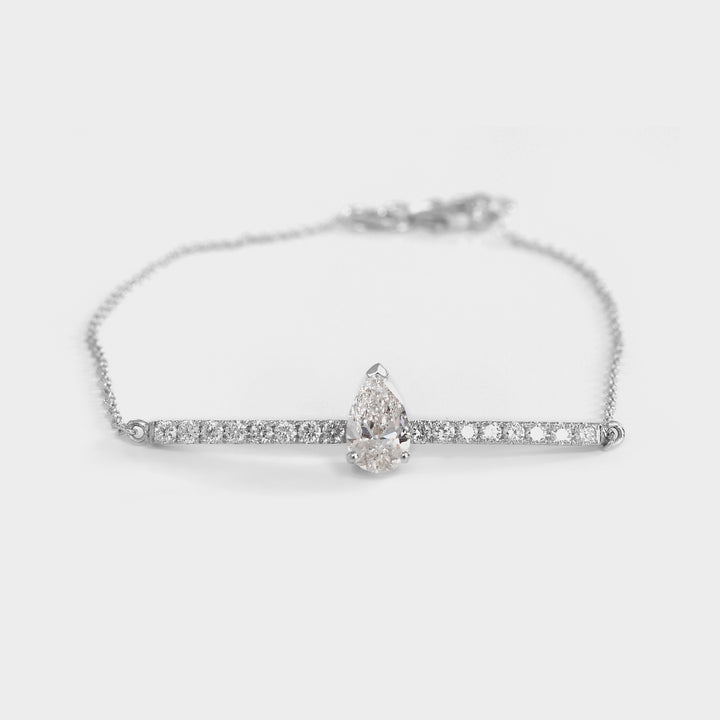 Tear Diamond Bracelet in White Gold
