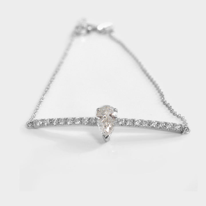 Tear Diamond Bracelet in White Gold
