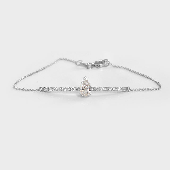 Tear Diamond Bracelet in White Gold