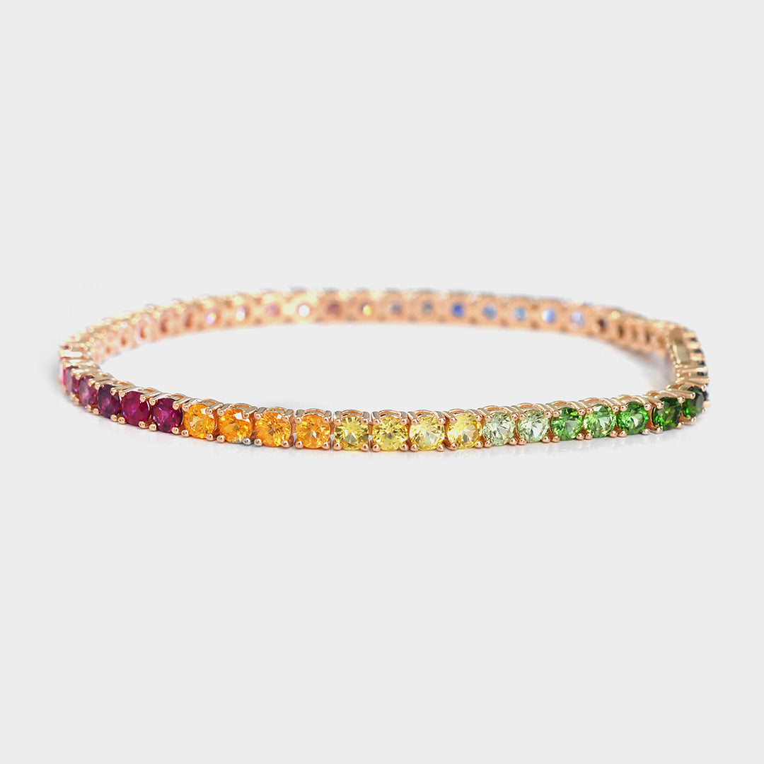 Rainbow Natural MIx Gemstones Bracelet