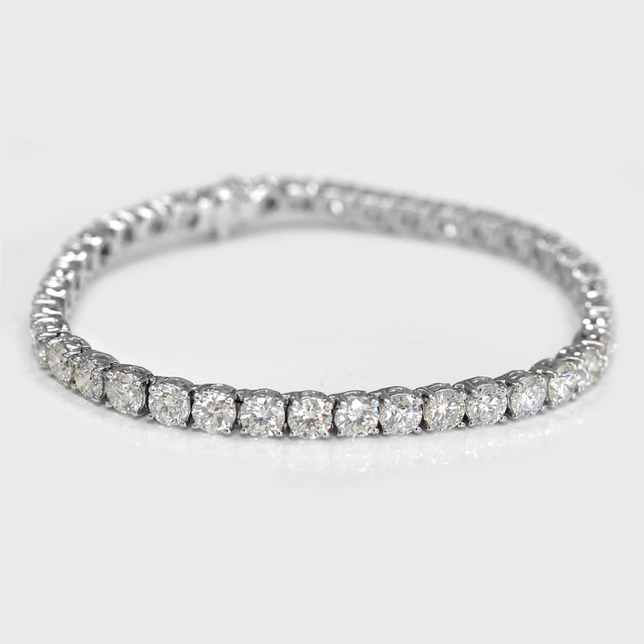10 carat Round  White Diamonds Tennis Bracelet