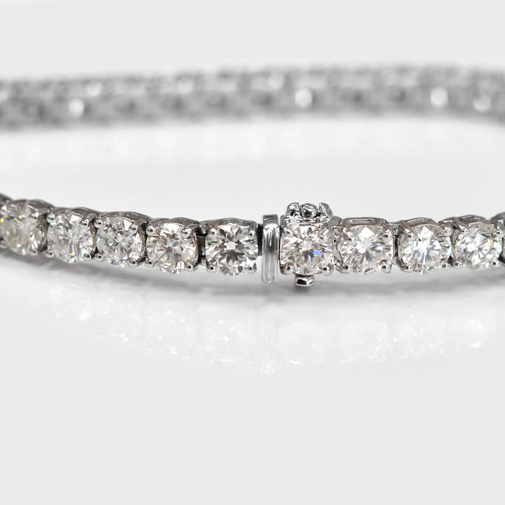 10 carat Round  White Diamonds Tennis Bracelet