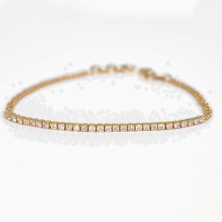 Yellow Gold half Tennis bracelet