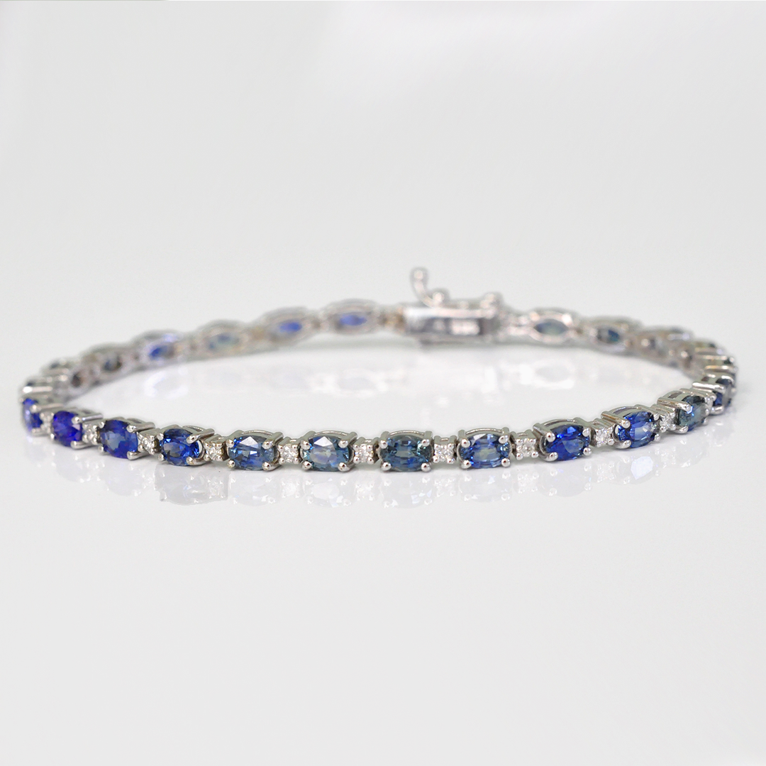 White Gold Sapphire and Diamonds Tennis bracelet