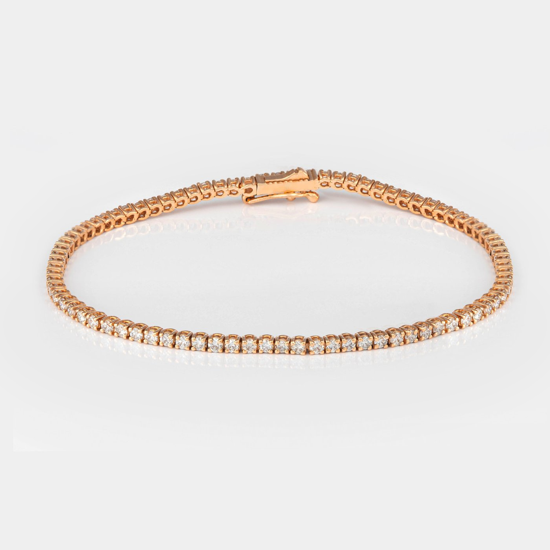 Rose Gold 2.4  carat Diamonds Tennis bracelet