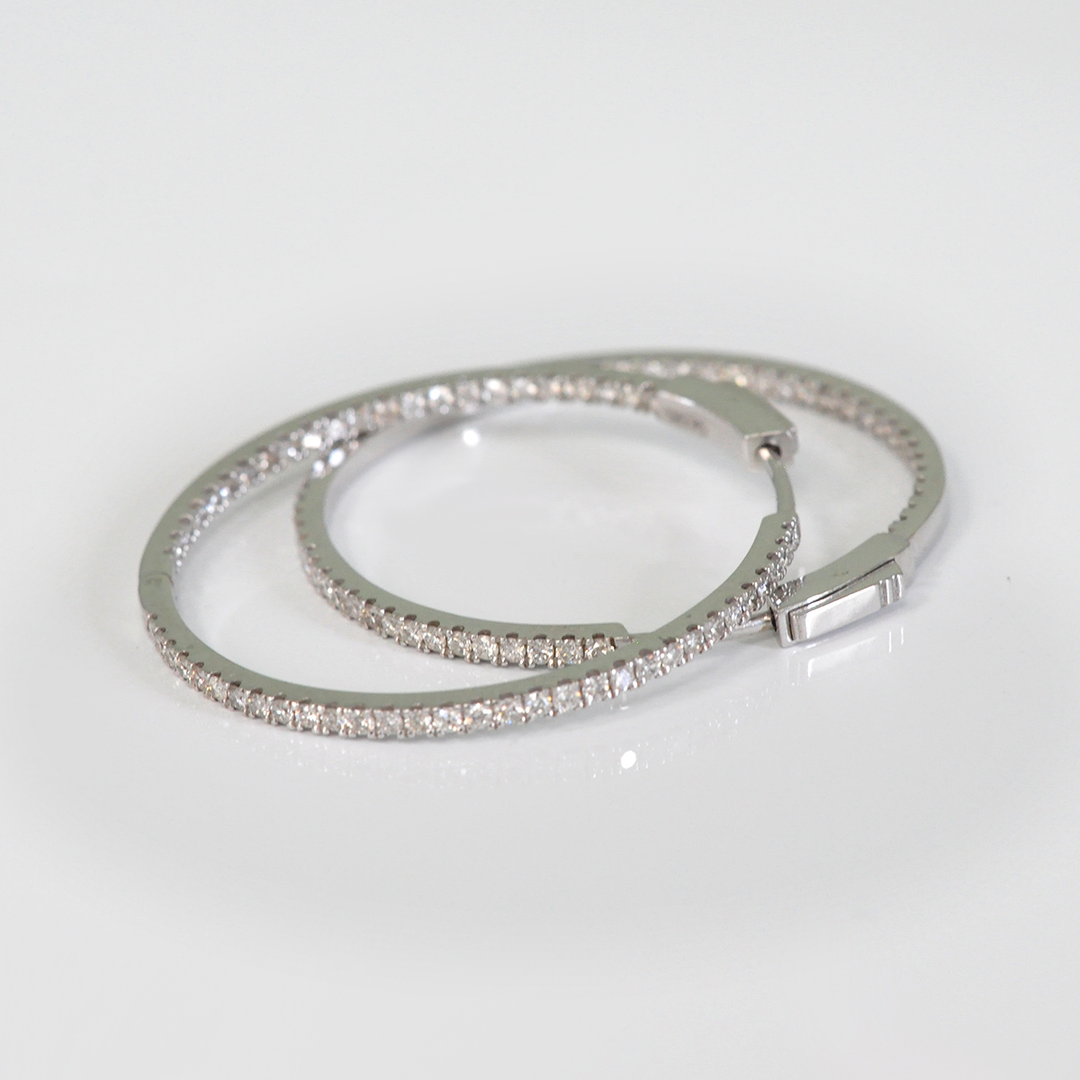 35 mm Diamonds hoop Earrings