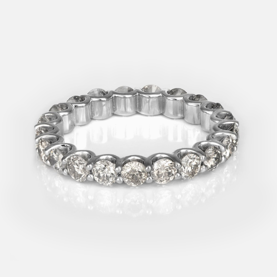 Light brown diamonds white gold eternity ring