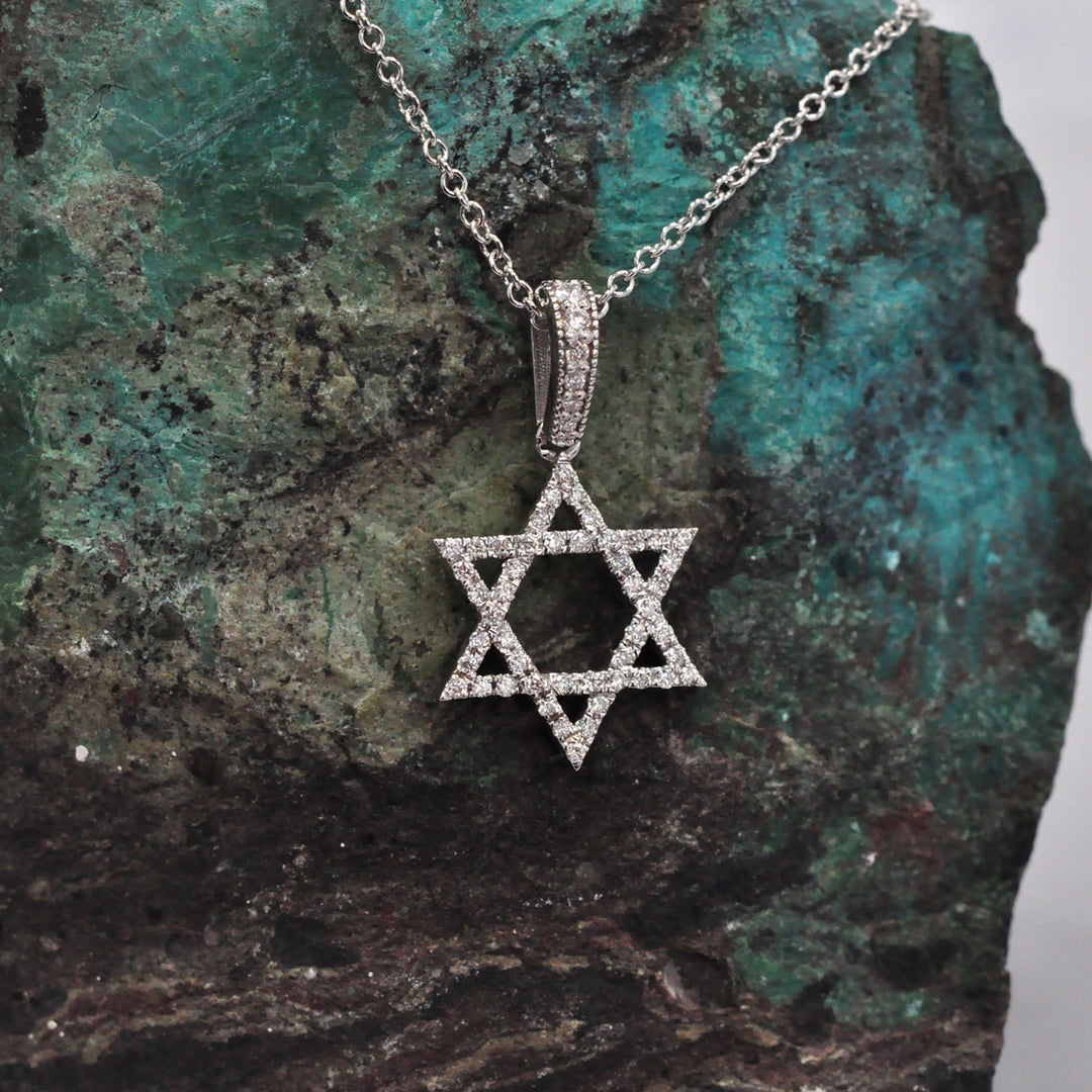 White Gold Diamonds Magen David Pendant