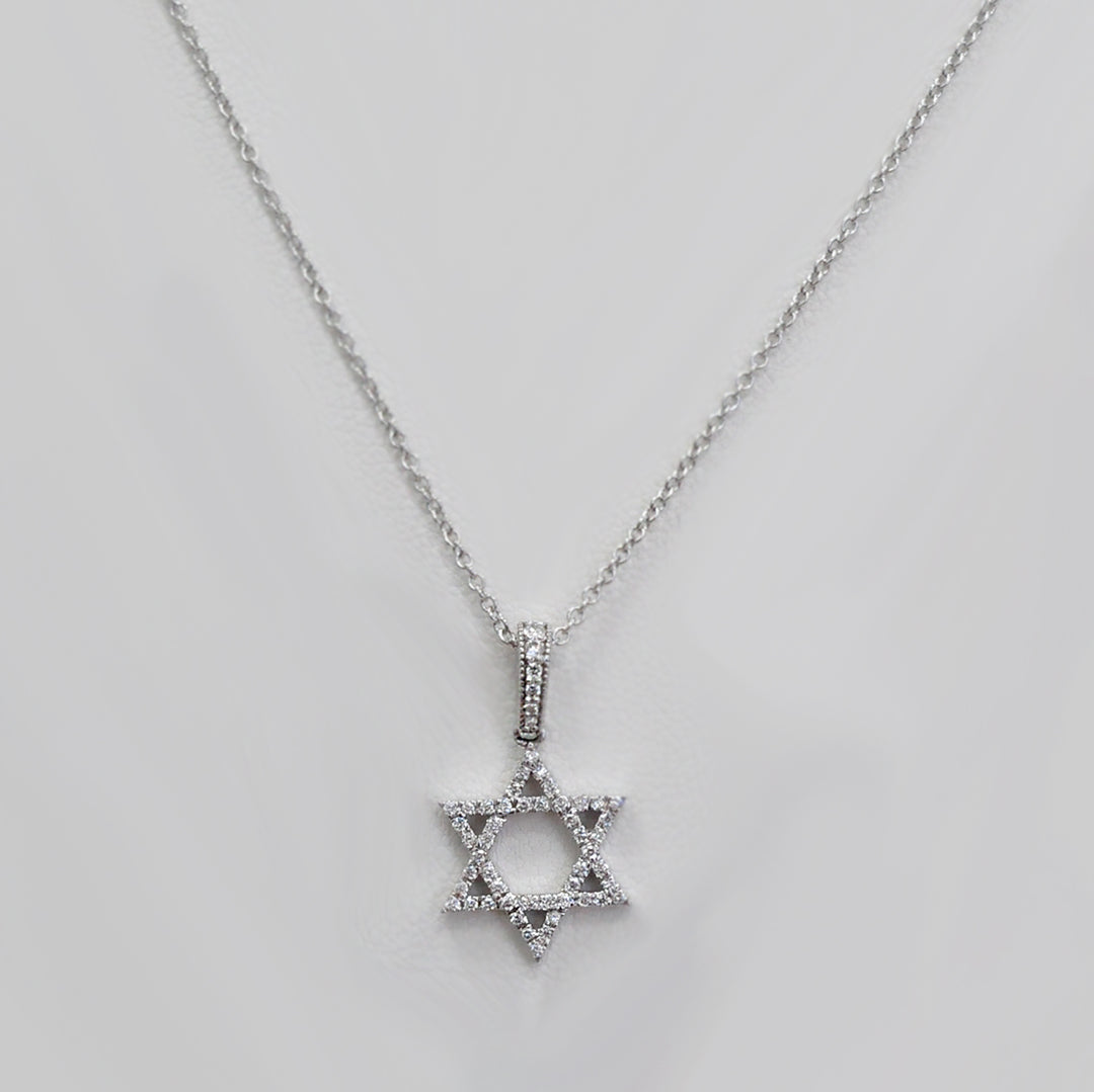 White Gold Diamonds Magen David Pendant
