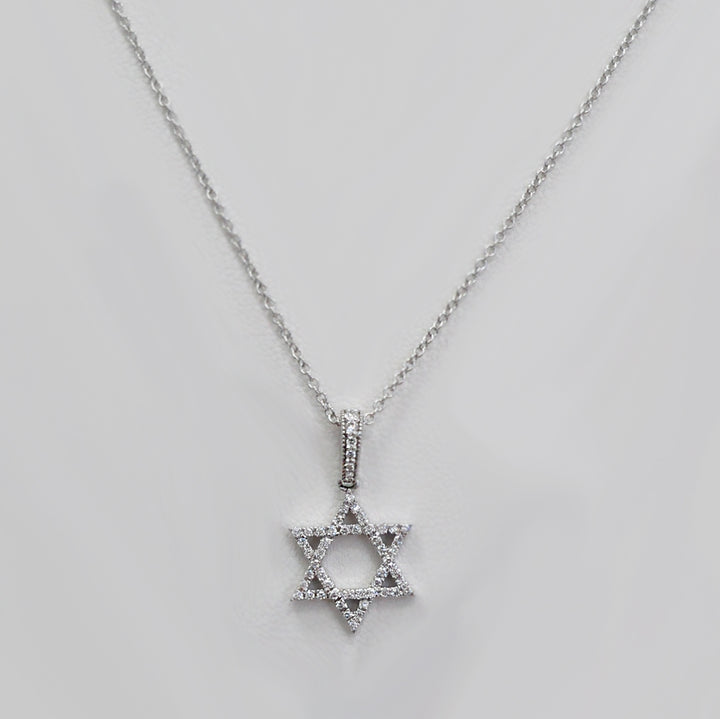 White Gold Diamonds Magen David Pendant