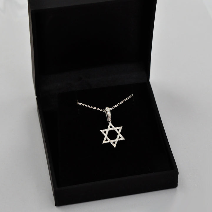 White Gold Diamonds Magen David Pendant