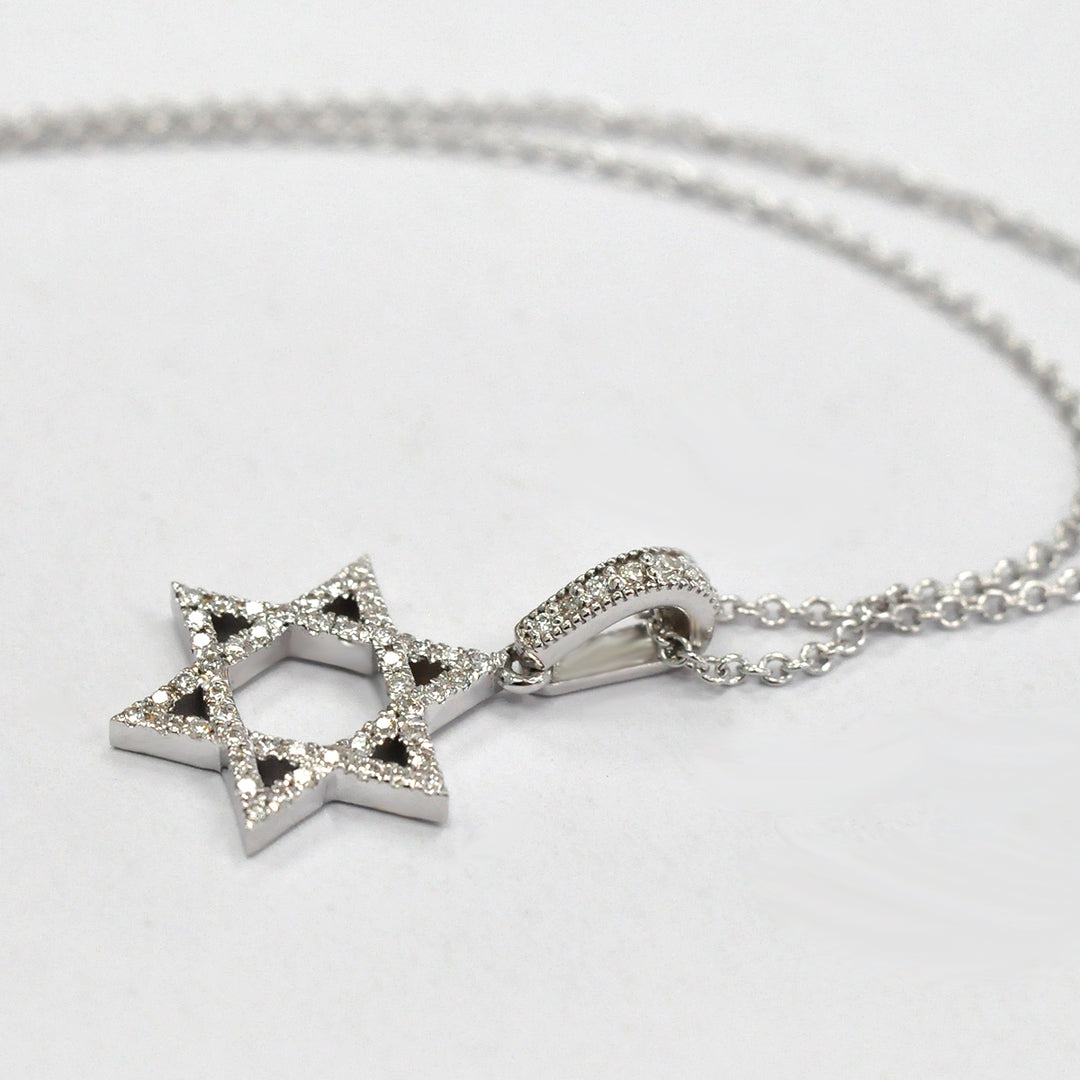 White Gold Diamonds Magen David Pendant