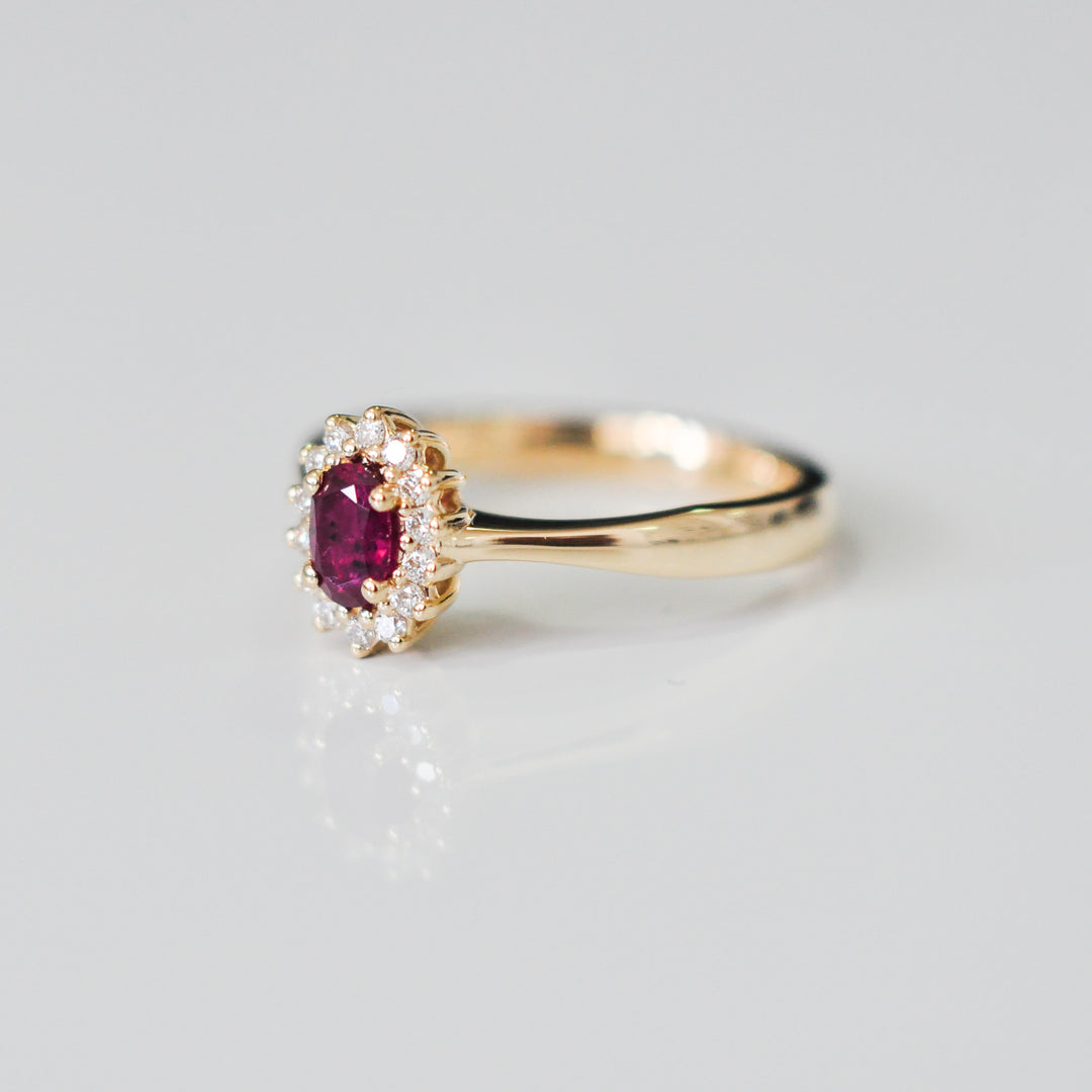 classic diana style Ruby Diamonds  Ring