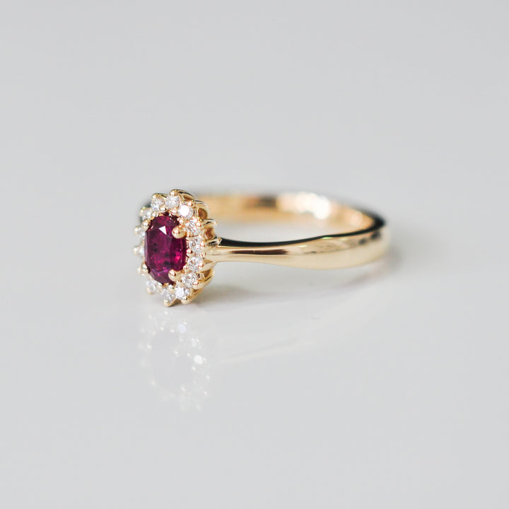 classic diana style Ruby Diamonds  Ring