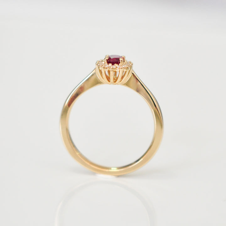 classic diana style Ruby Diamonds  Ring