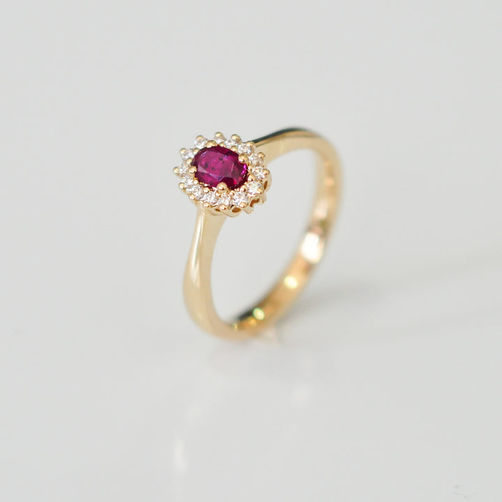 classic diana style Ruby Diamonds  Ring