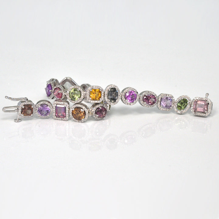 Fancy mix shape Sapphire and Diamonds bracelet
