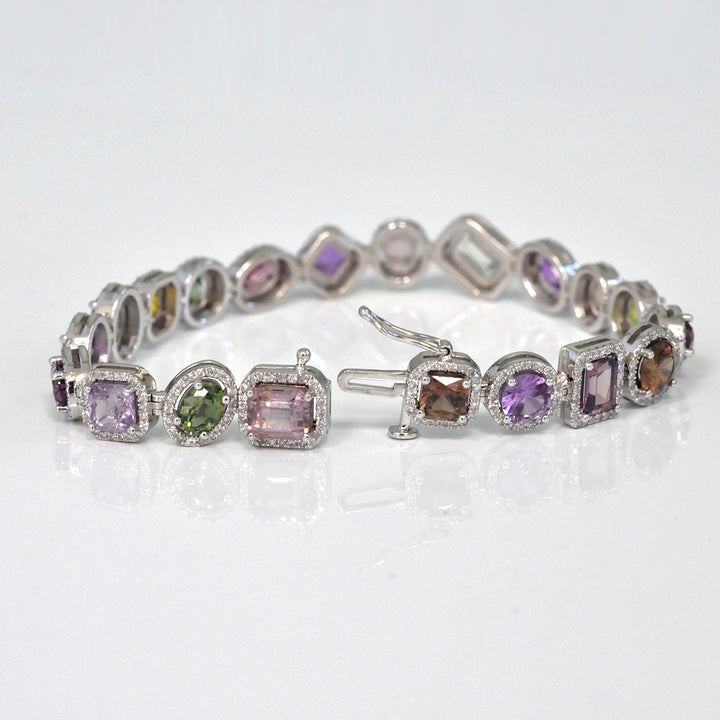 Fancy mix shape Sapphire and Diamonds bracelet