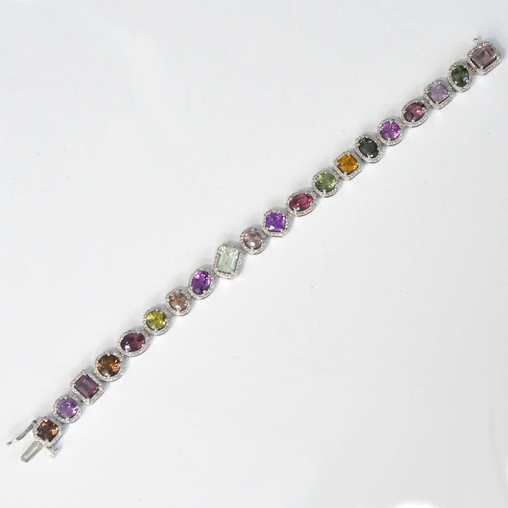 Fancy mix shape Sapphire and Diamonds bracelet