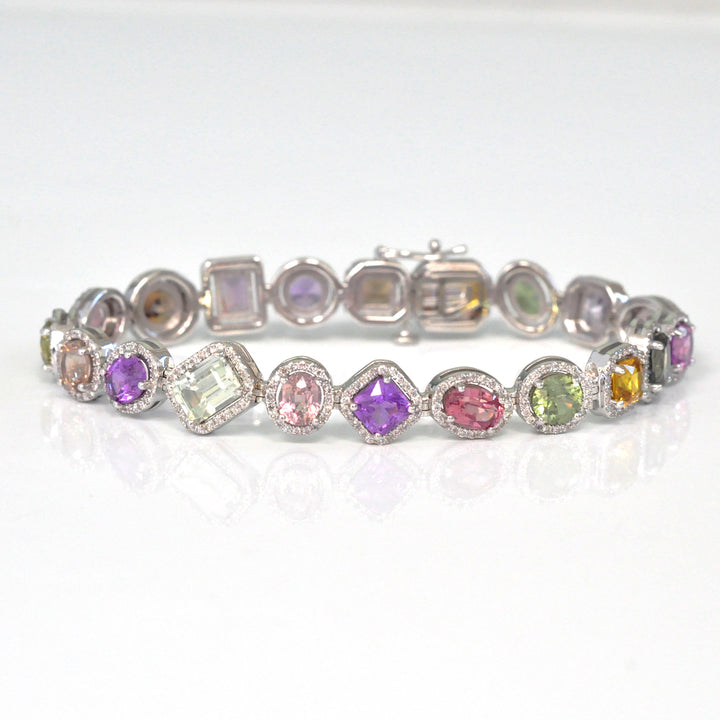 Fancy mix shape Sapphire and Diamonds bracelet