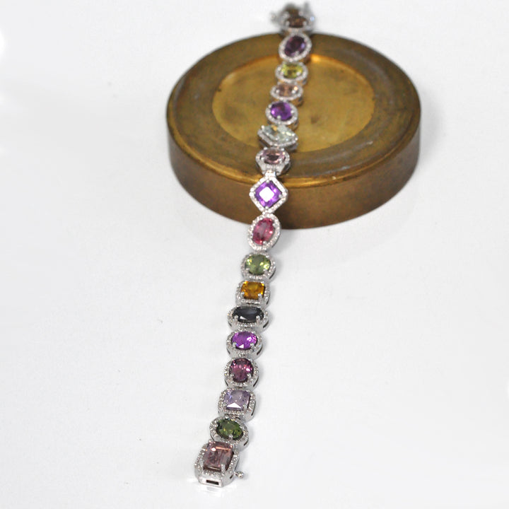 Fancy mix shape Sapphire and Diamonds bracelet