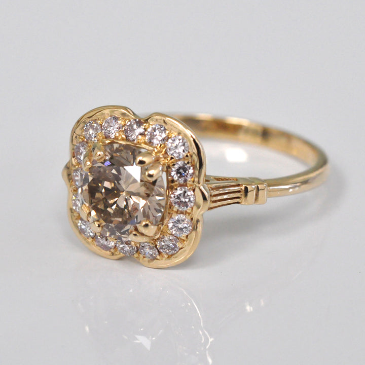Unique Diamond Halo Ring