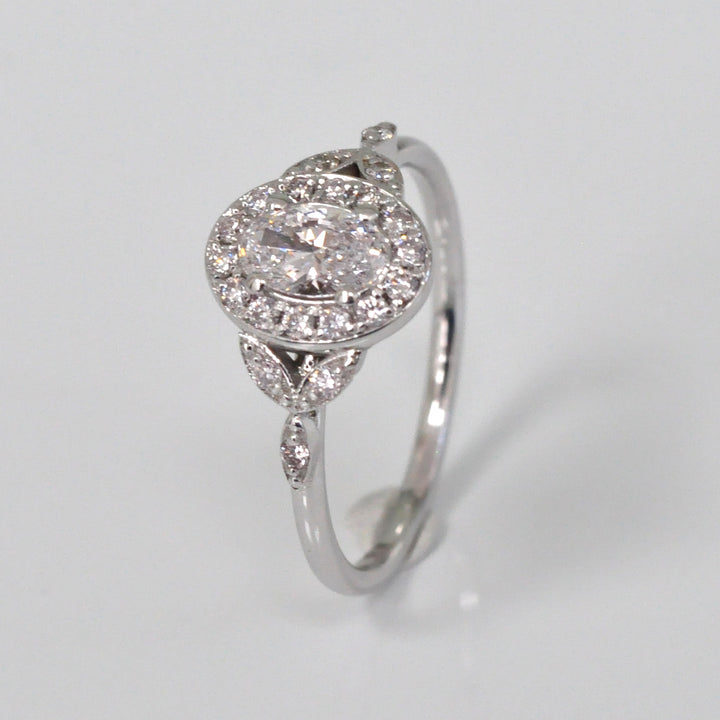 Oval  Diamond Halo Ring